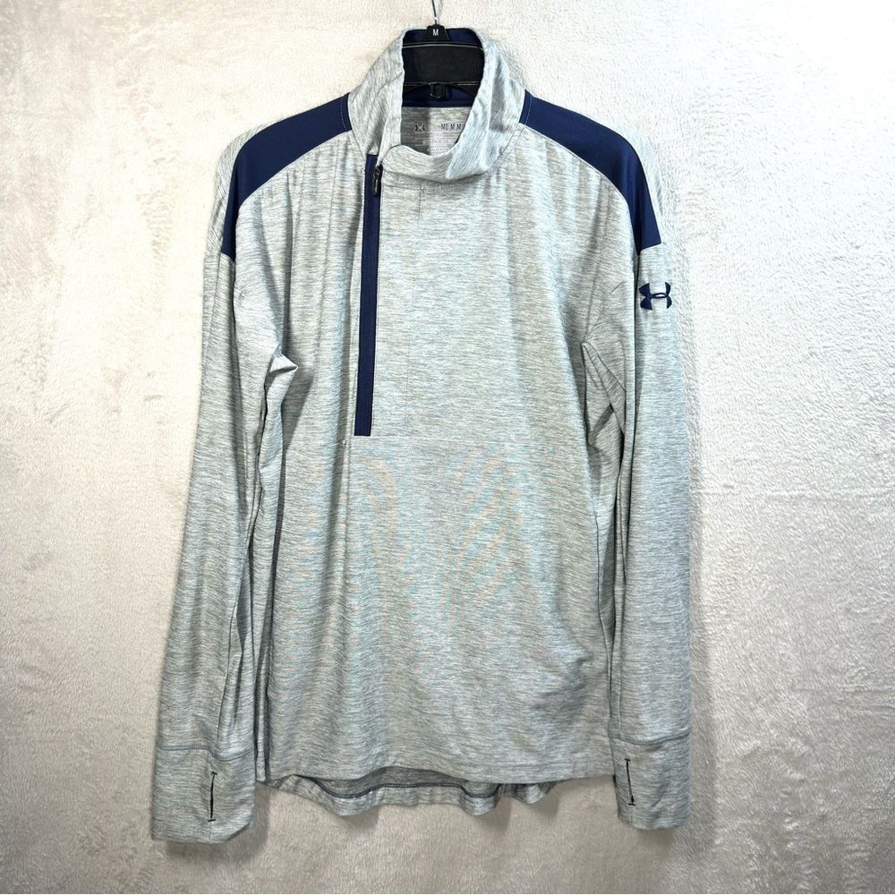 Under Armour Hotshot 1/2 Zip Long Sleeve Shirt Gray Blue Loose Fit Women’s M